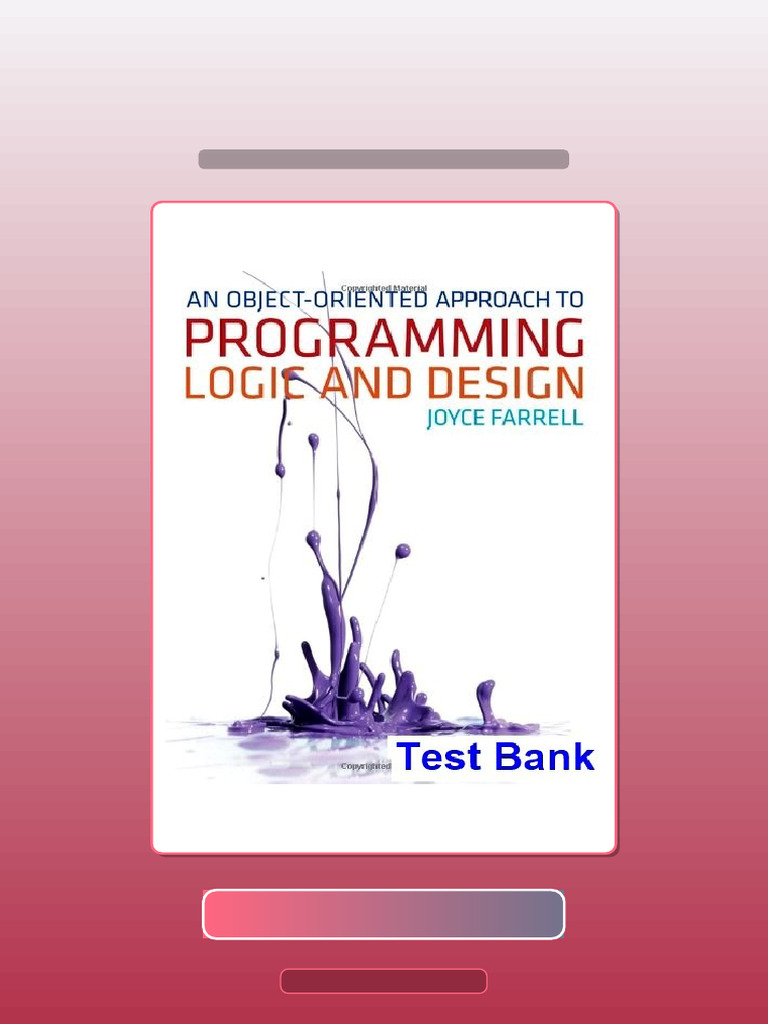 ObjectOriented Approach to Programming Logic and Design 4th Edition ...
