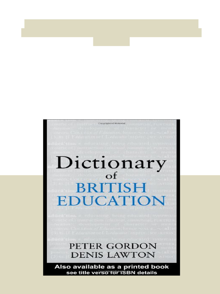 Dictionary of British Education Woburn Education Series 3rd Revised ...