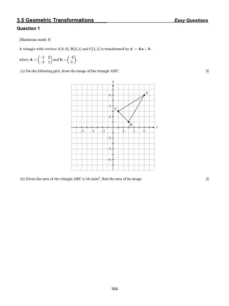 Geometric Transformations Questions | PDF | Geometry | Mathematics