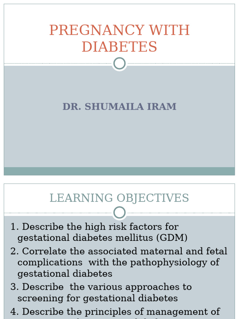 Pregnancy With Diabetes | PDF | Gestational Diabetes | Diabetes