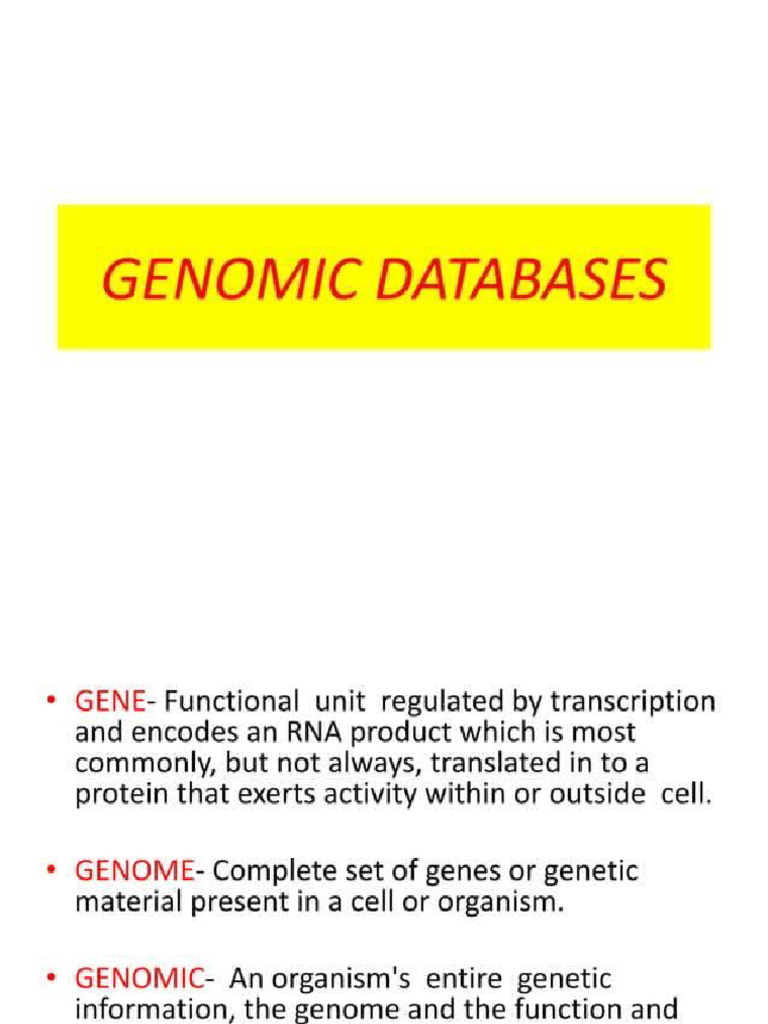 Genomic Databases | PDF