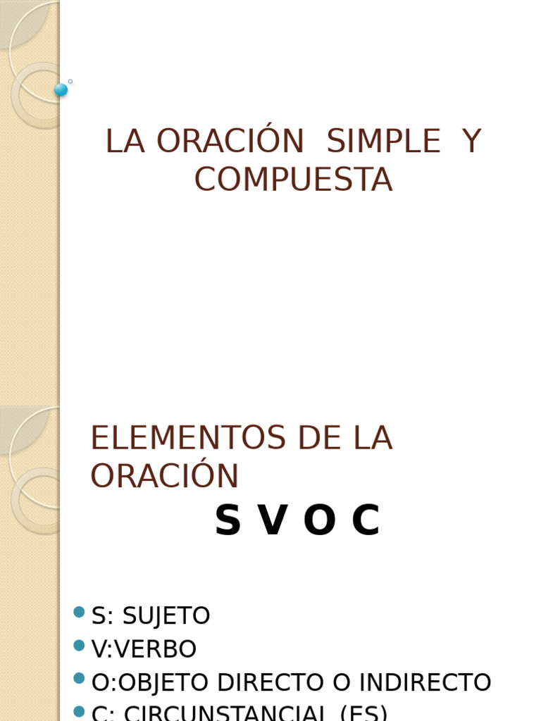 Estructura de Oraciones Simples y Compuestas | PDF | Oración ...