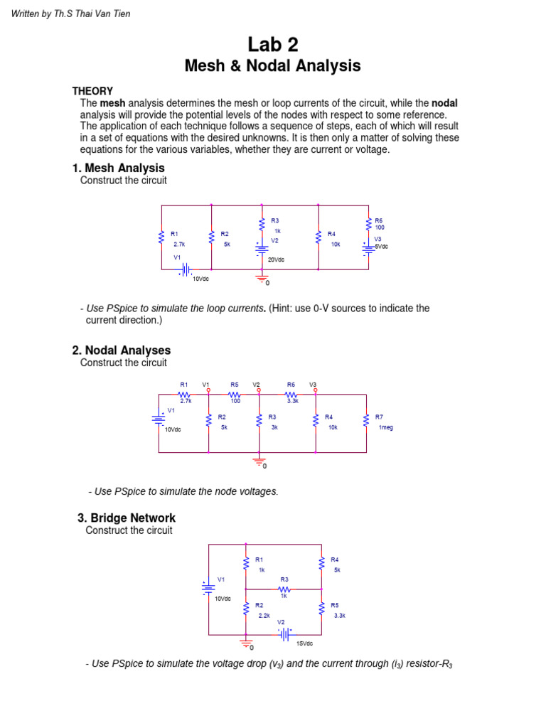 Mesh and Nodal Analysis Techniques | PDF | Electrical Engineering ...