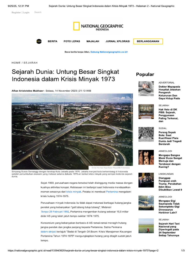 NatGeo - Sejarah Dunia - Untung Besar Singkat Indonesia Dalam Krisis ...