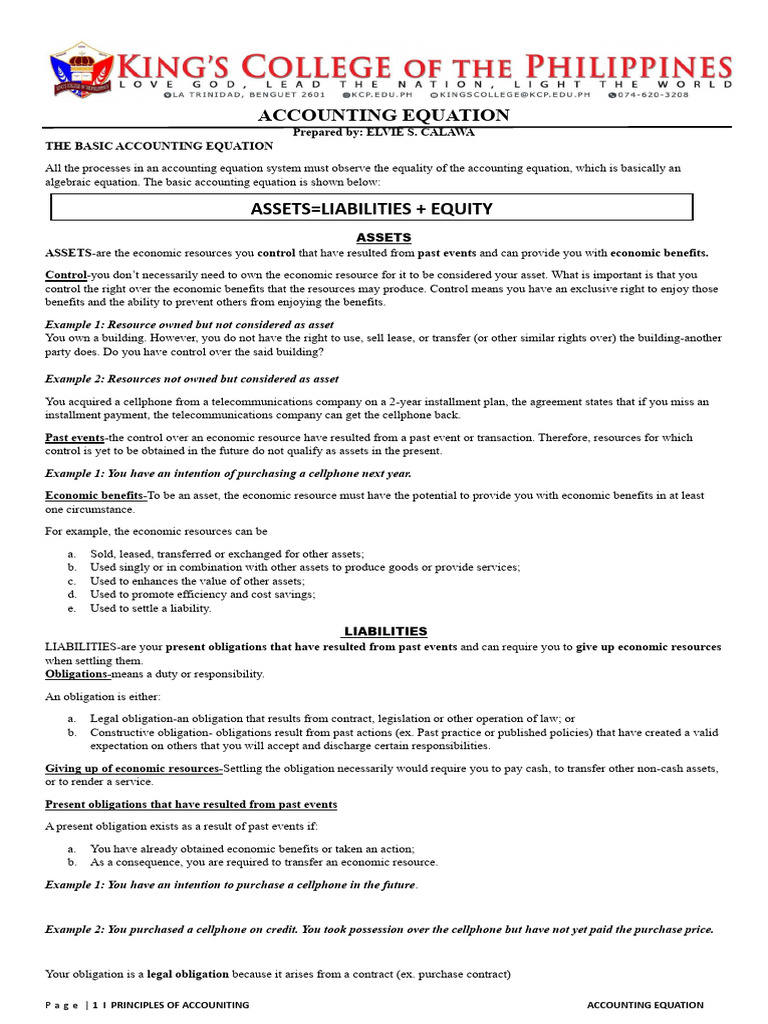 Understanding the Accounting Equation | PDF | Equity (Finance) | Expense