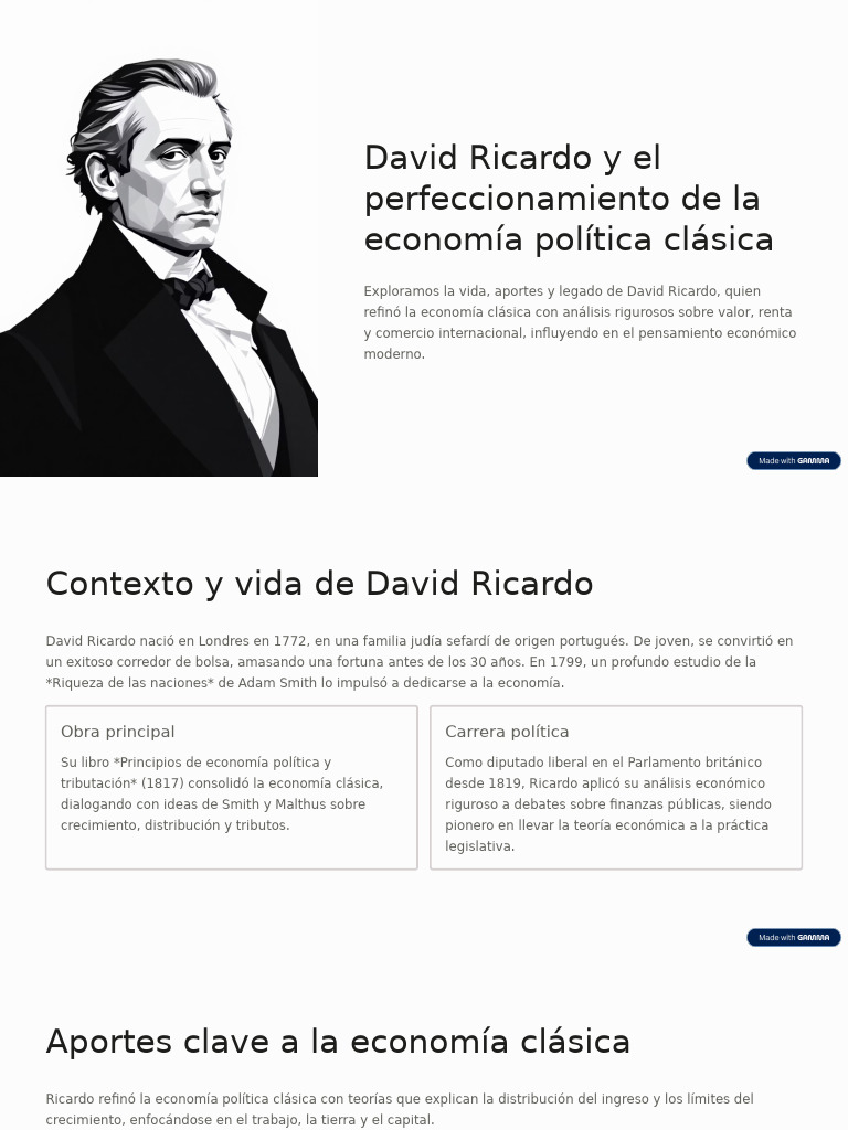 David Ricardo: Pionero de la economía clásica | PDF | Economía clásica ...