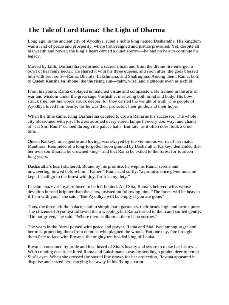The Tale of Lord Rama | PDF | Sita | Rama