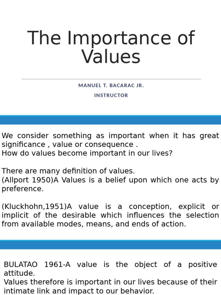 SC Ve - Lesson 2 The Importance of Values | PDF