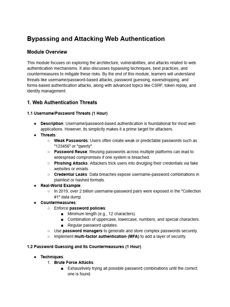Web Authentication Vulnerabilities & Attacks | PDF | Password | Http Cookie