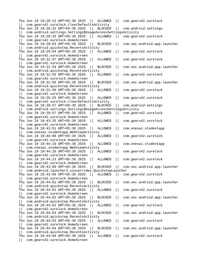 Quickstep App Access Log Summary | PDF