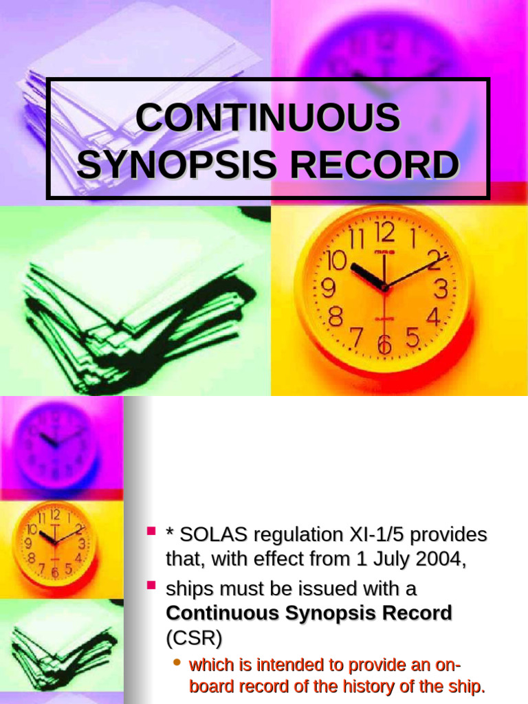 Continuous Synopsis Record Overview | PDF
