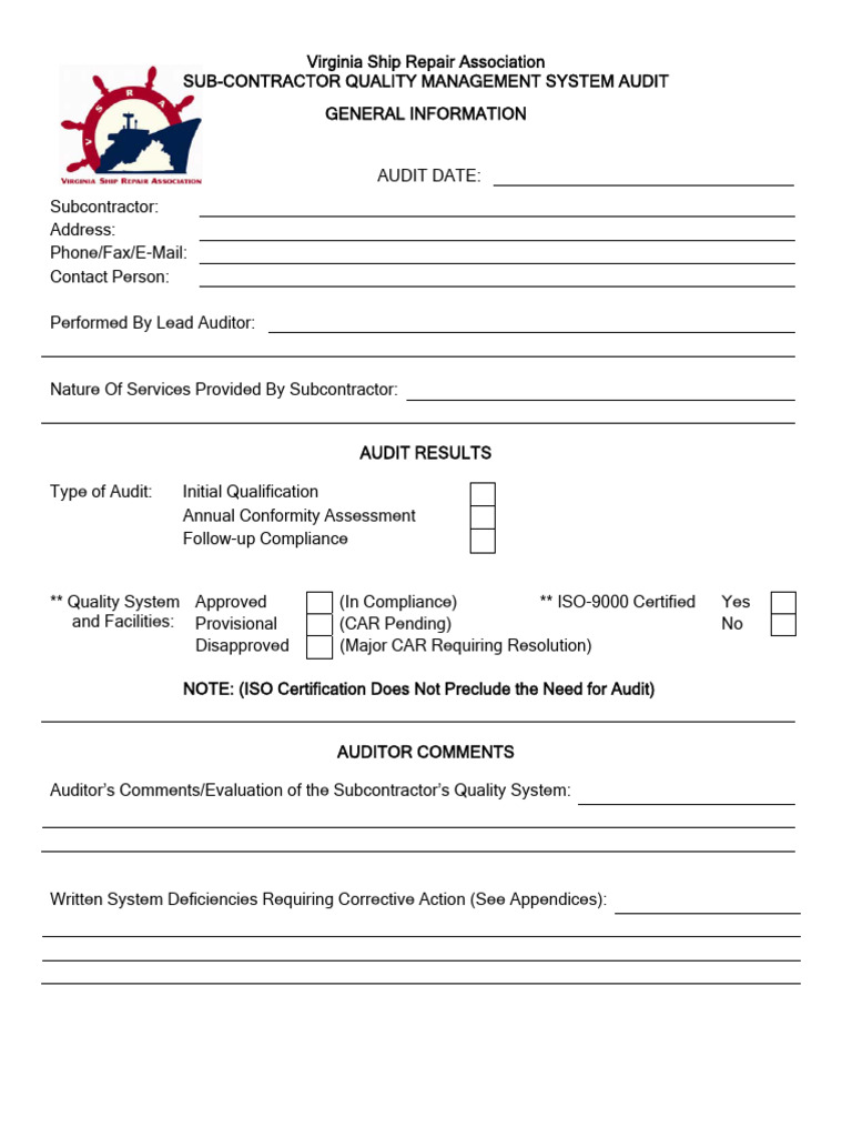 Virginia Ship Repair Subcontractor Audit | PDF | Calibration | Audit