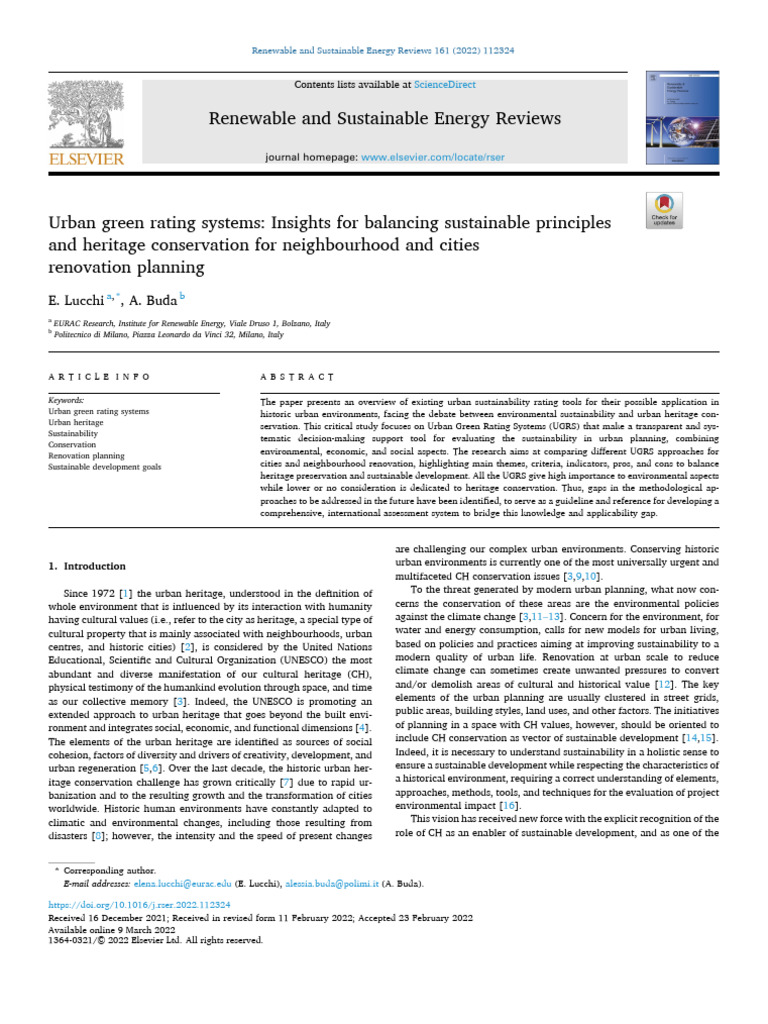 Urban Green Rating Systems Insights For Balancing Sustainable ...