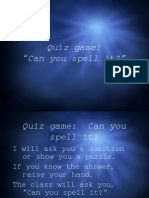  Can You Spell It Game