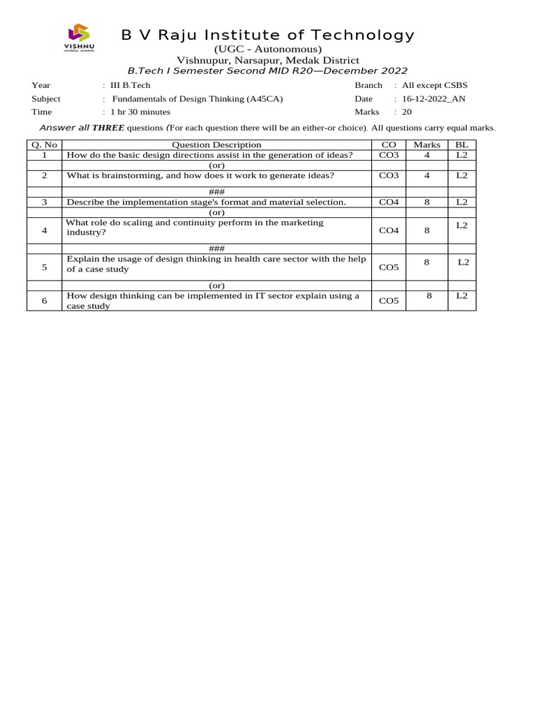 FDT Mid2 Set 1 | PDF