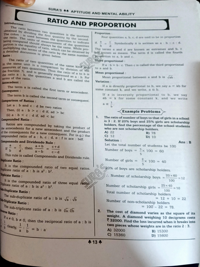 Ratio and Proportion | PDF