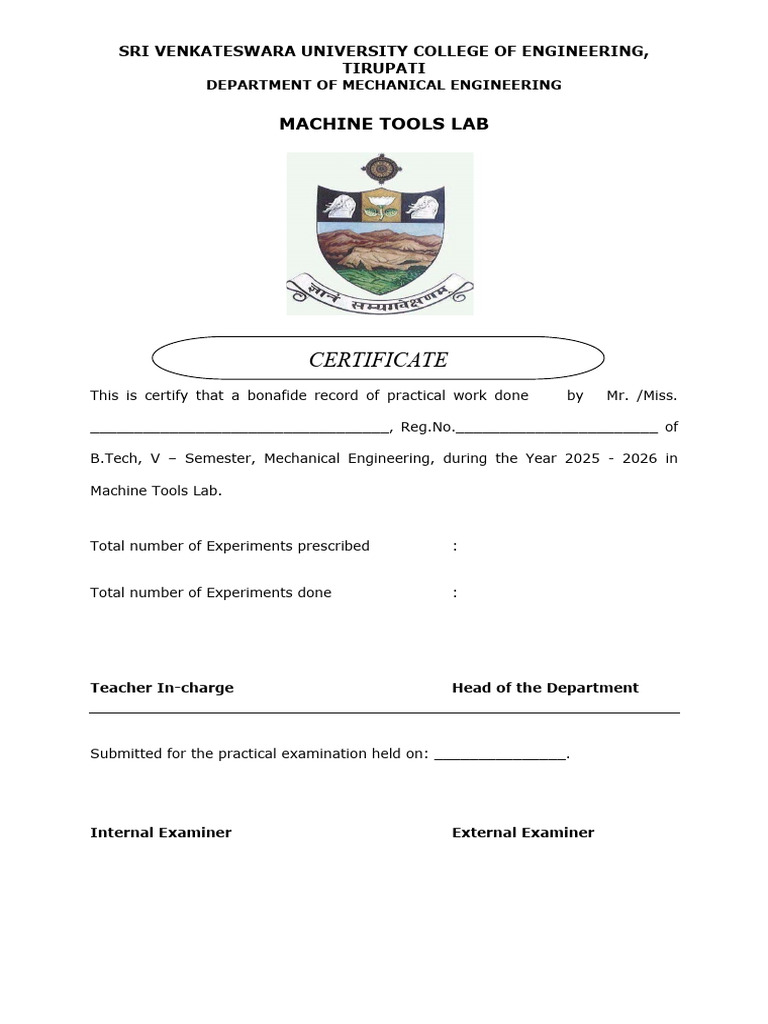 MT LAB Certificate | PDF