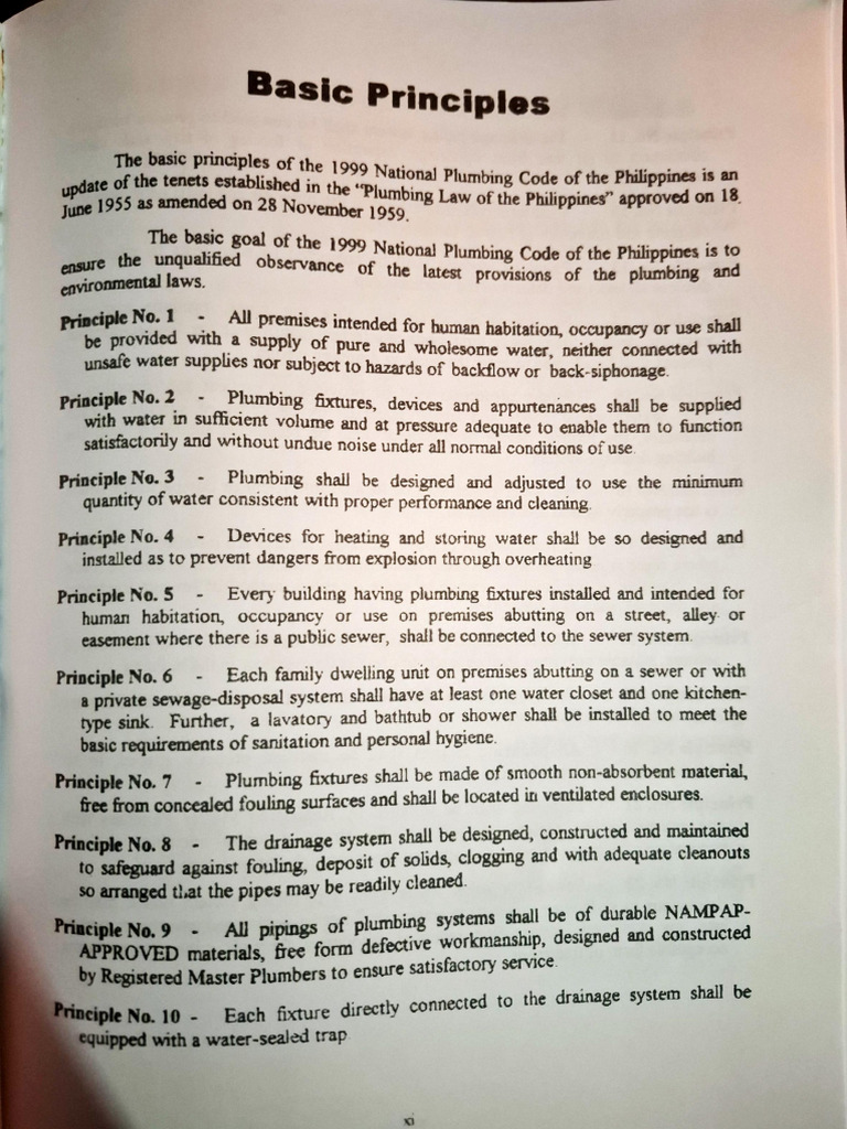 1999 Philippine Plumbing Code Principles | PDF | Plumbing ...