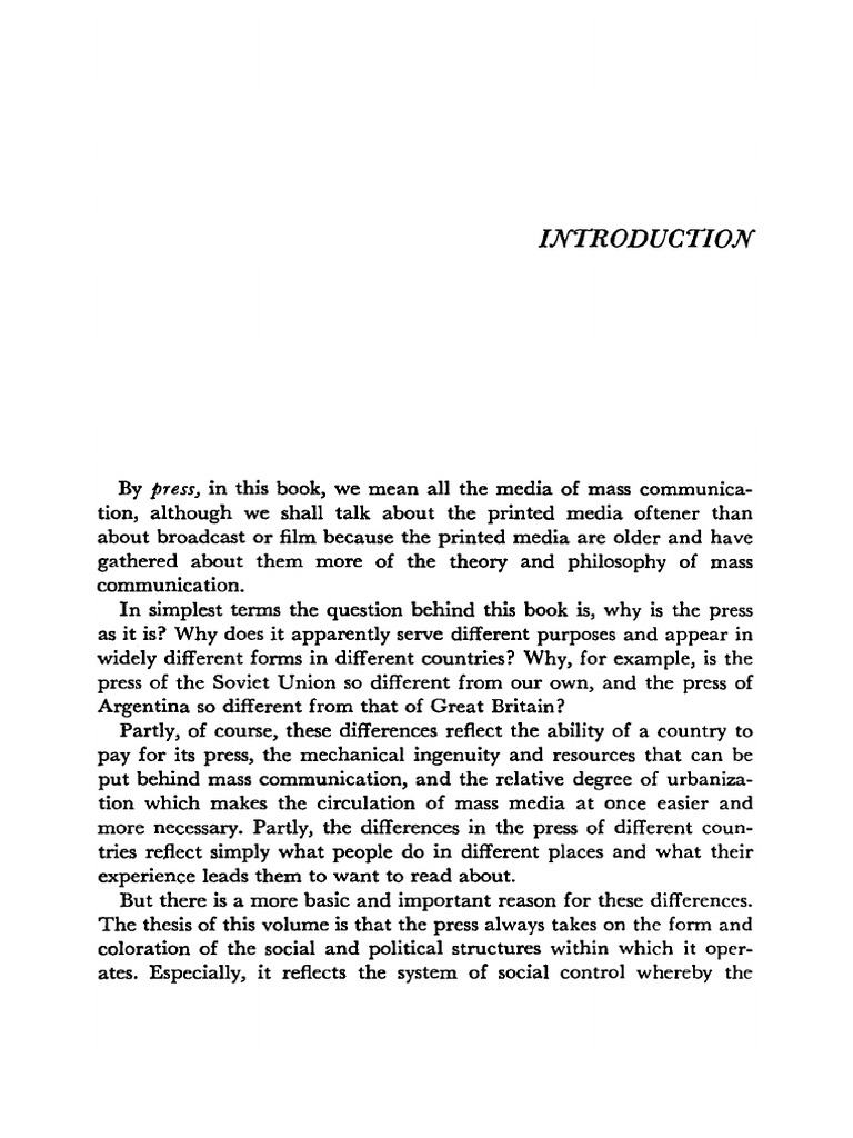 Four Theories of the Press Explained | PDF | Theory | Communism