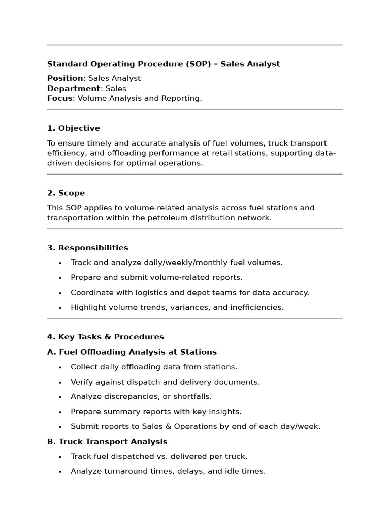 Standard Operating Procedure | PDF