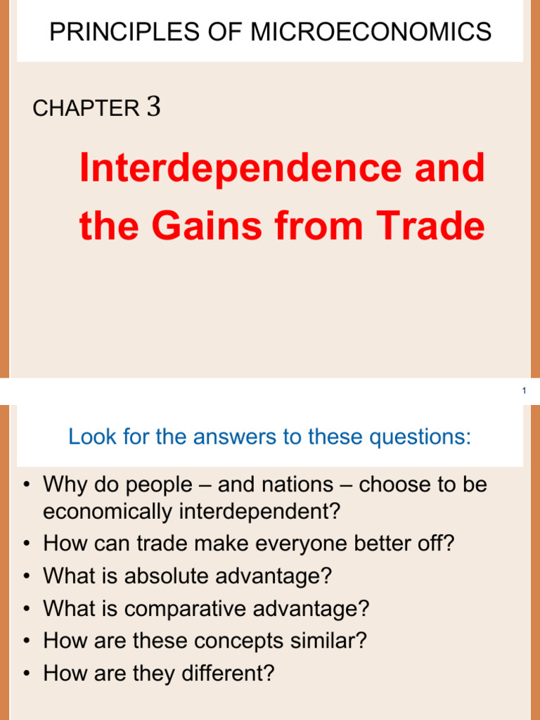 Premium CH 3 Interdependence and The Gains From Trade | PDF ...