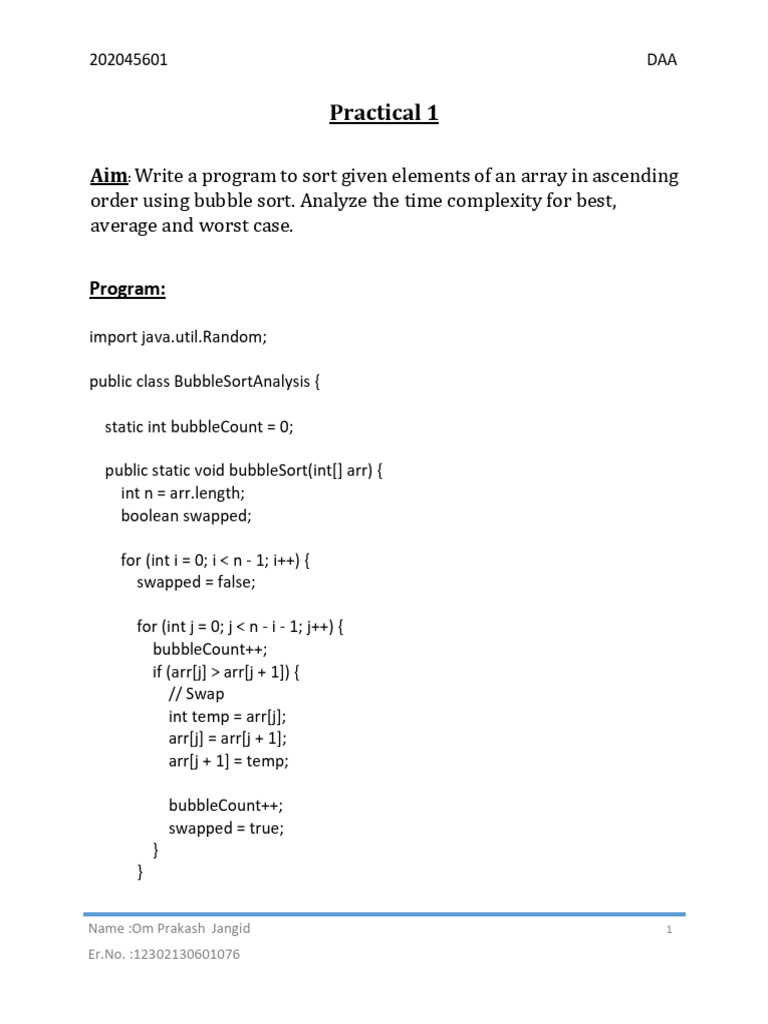 DAA Practical 1 To 6 | PDF | Algorithms And Data Structures | Computer ...