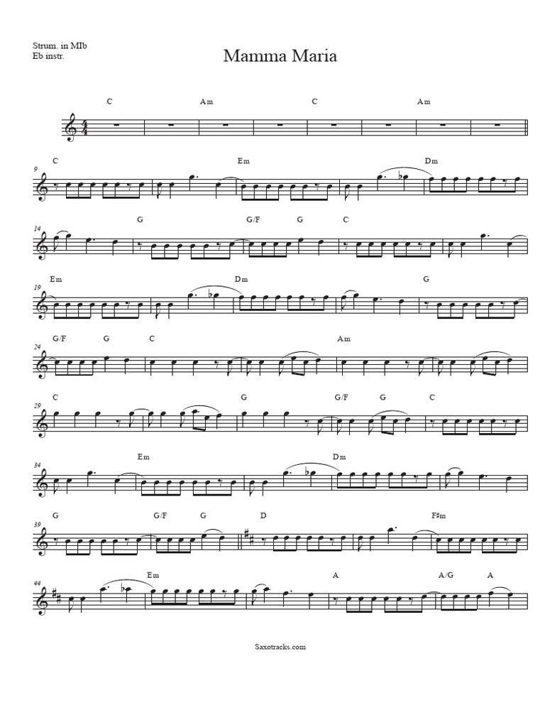 Mamma Maria - Mib - Score | PDF