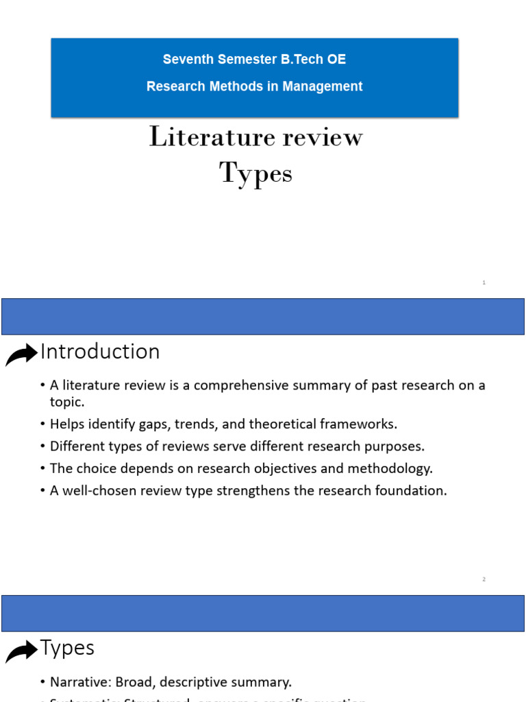 Types of Literature Reviews Explained | PDF | Systematic Review ...