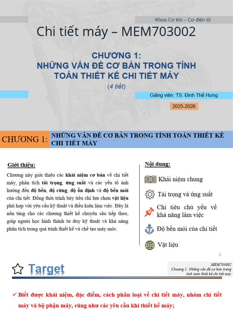 Chapter 1. Những Vấn Đề Cơ Bản Trong Tính Toán Thiết Kế Chi Tiết Máy | PDF
