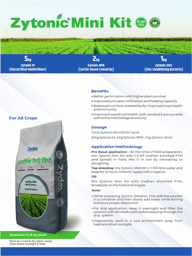 Zytonic Mini Kit Application Guide | PDF | Soil | Agriculture