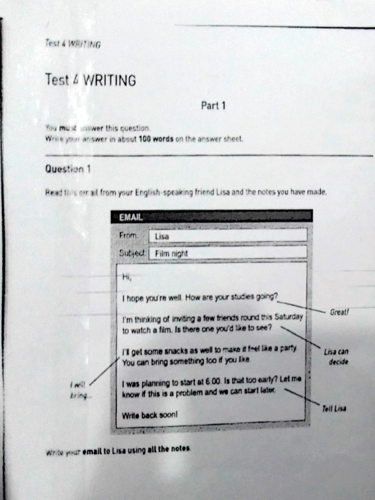 English Writing Test Instructions | PDF | Chess Theory | Chess