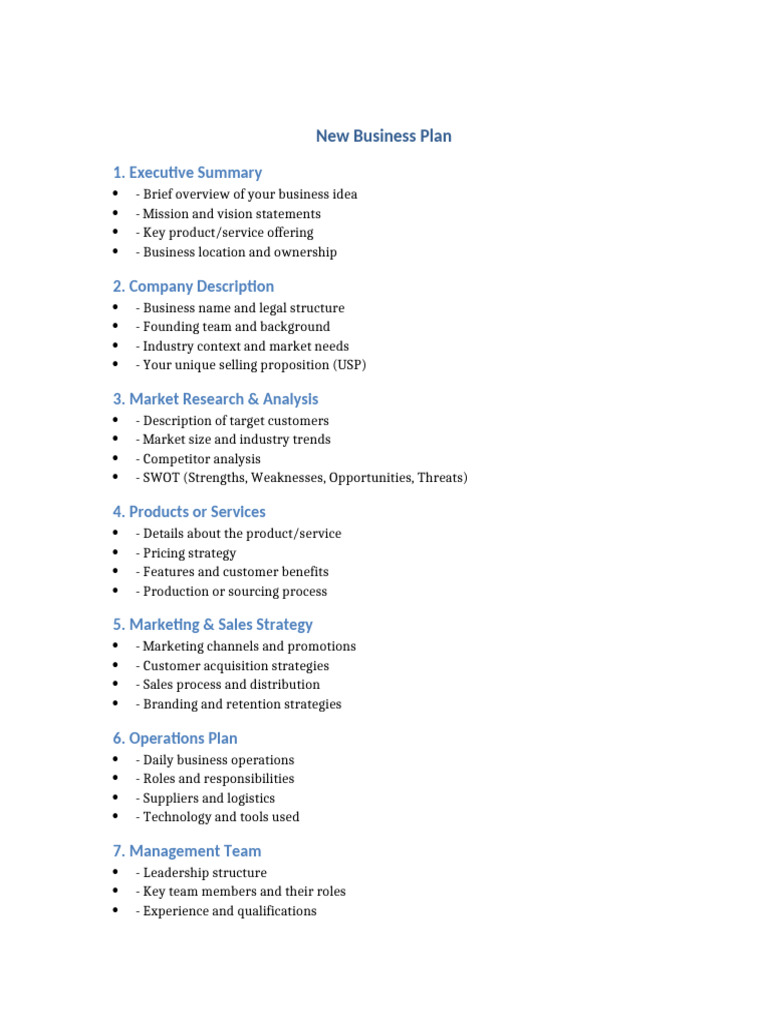 Comprehensive New Business Plan Guide | PDF