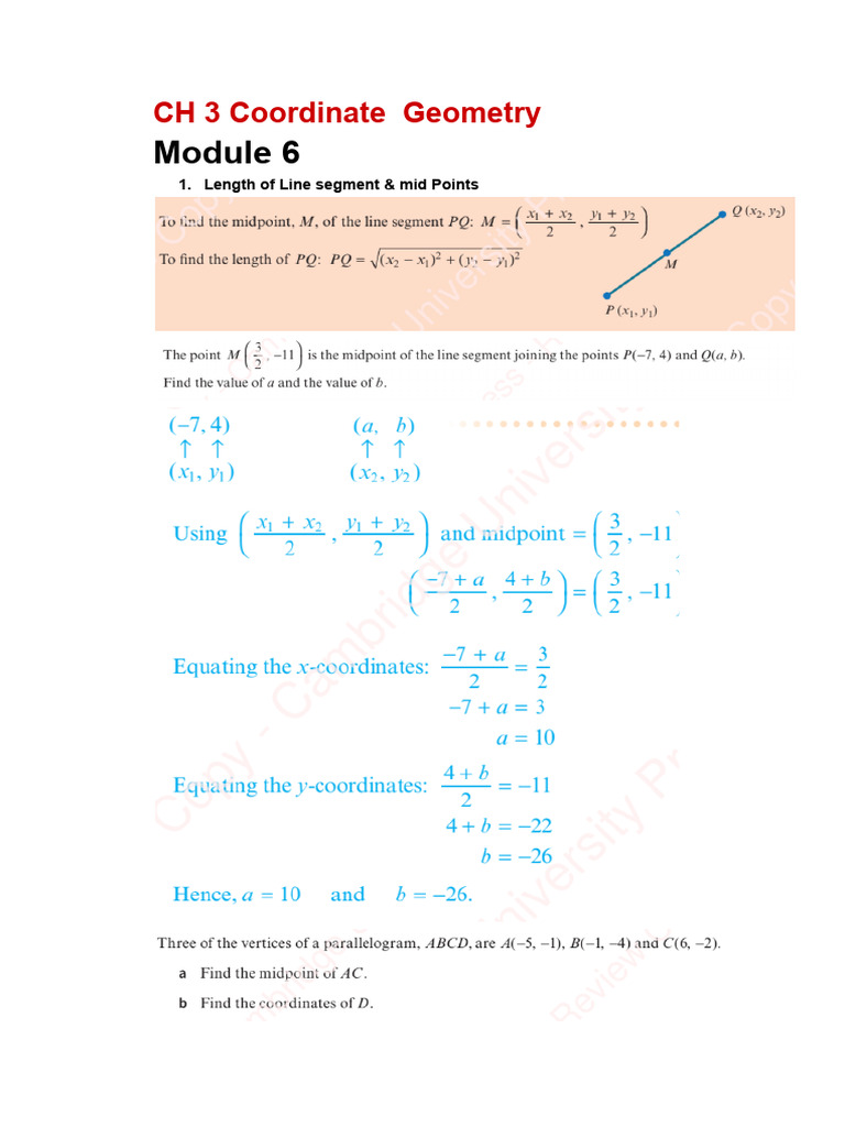 Coordinate Geometry Concepts Explained | PDF