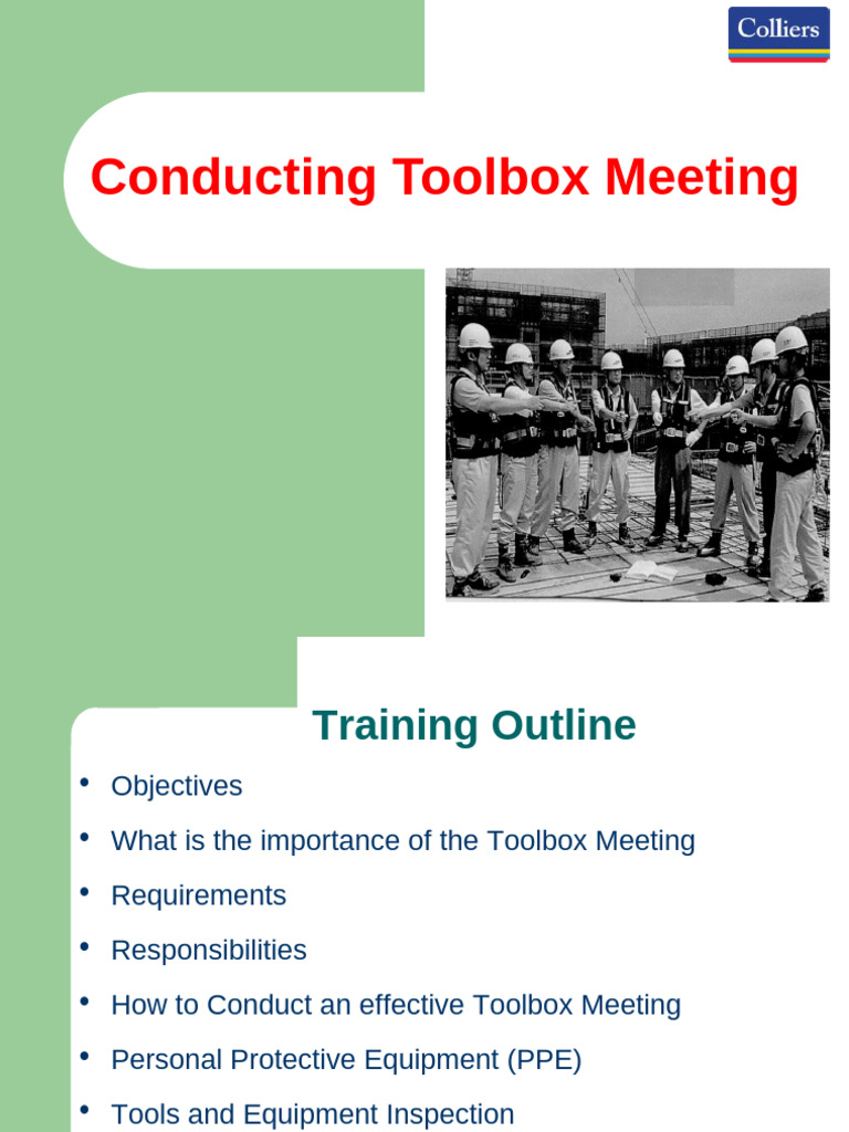 Toolbox Meeting Guidelines for Safety | PDF | Personal Protective ...