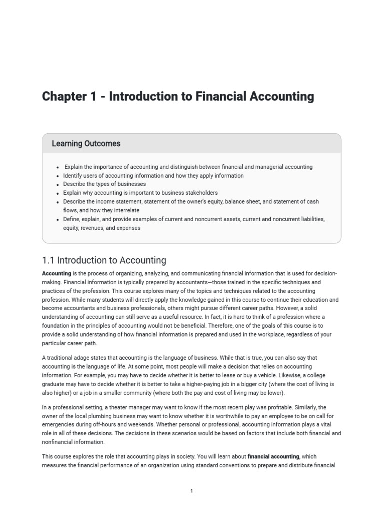 Introduction to Financial Accounting Basics | PDF | Cost Of Living ...