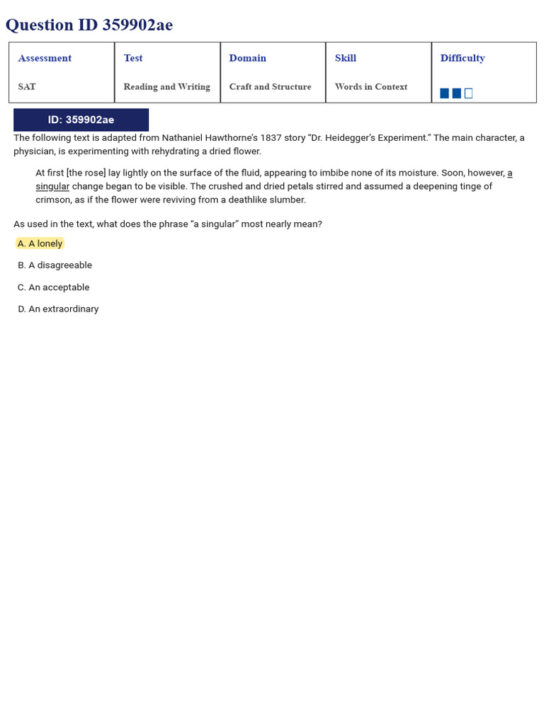 SAT Reading and Writing Practice Questions | PDF | Umami | Taste