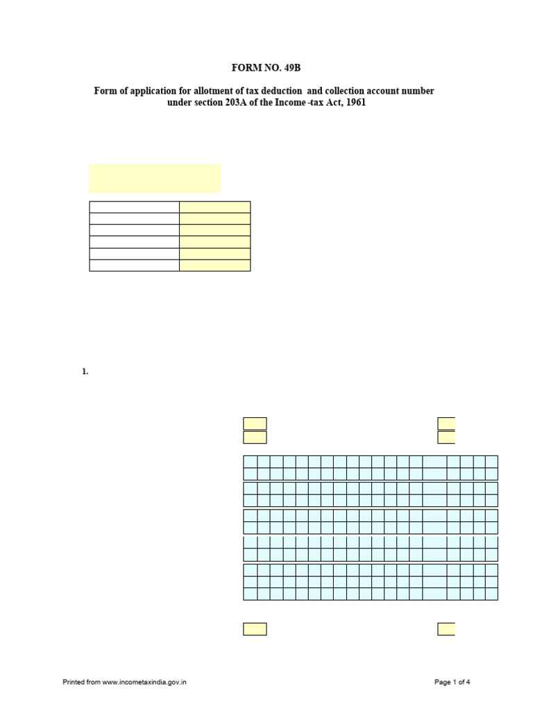 Tax Deduction Account Application Form | PDF | Income | Payments