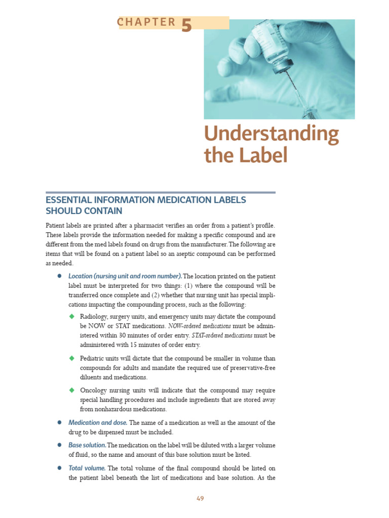 Key Elements of Medication Labels | PDF | Pharmacy | Health Care