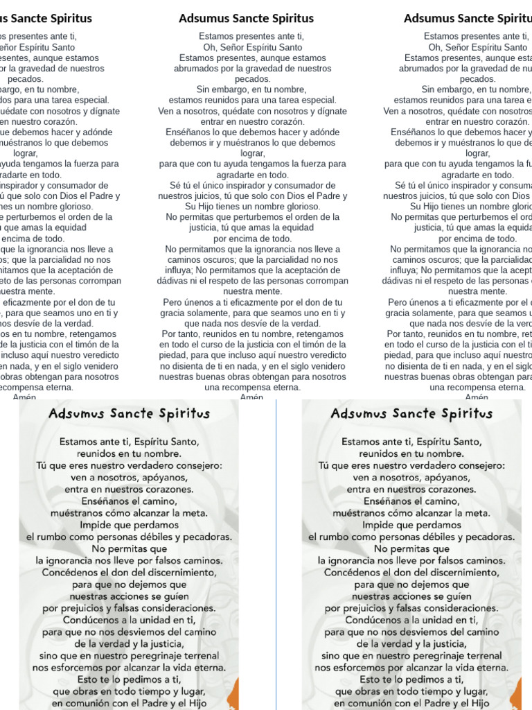 Adsumus Sancte Spiritus | PDF | Creencia religiosa y doctrina | Teología