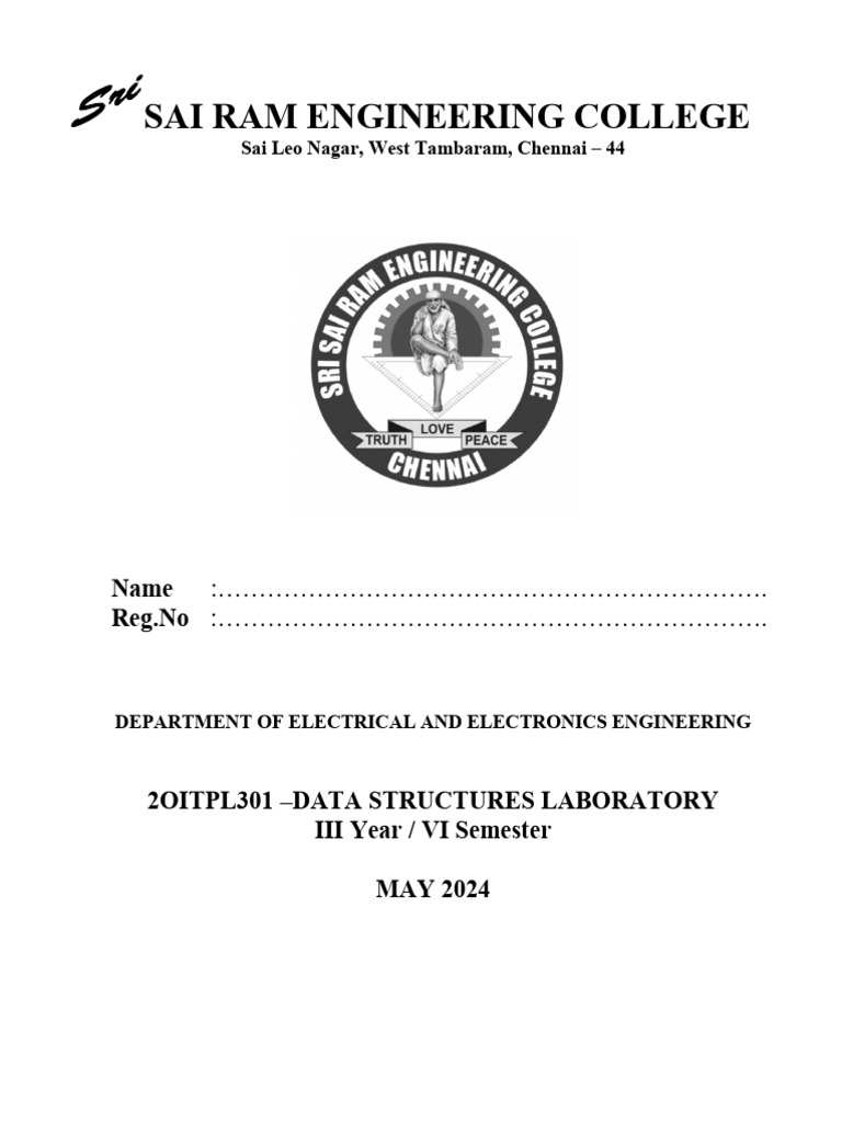 Data Structures Lab Record 2024 | PDF | Queue (Abstract Data Type ...