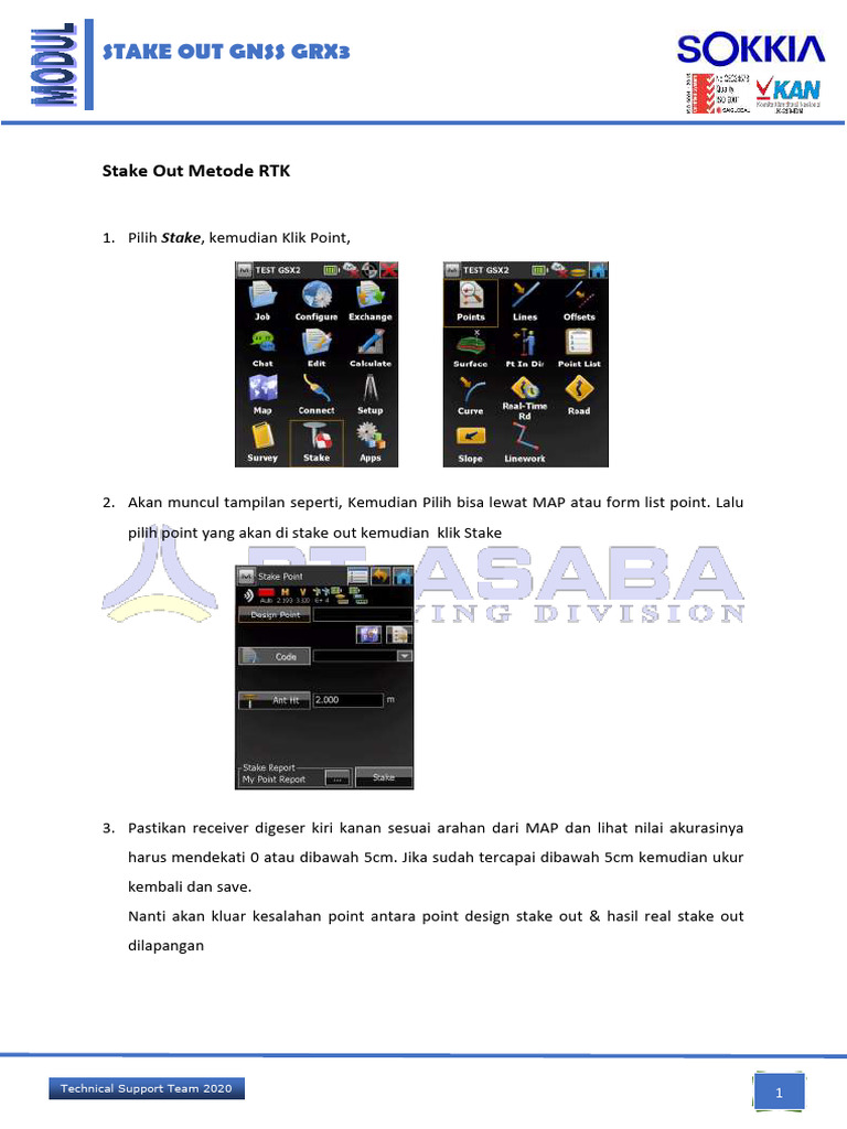 Panduan Stake Out Metode RTK GNSS | PDF