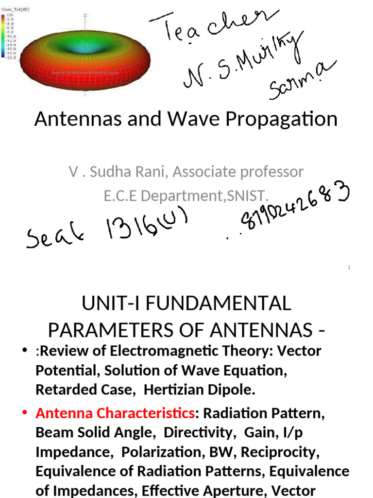 Antenna Fundamentals and Wave Theory | PDF | Waves | Antenna (Radio)