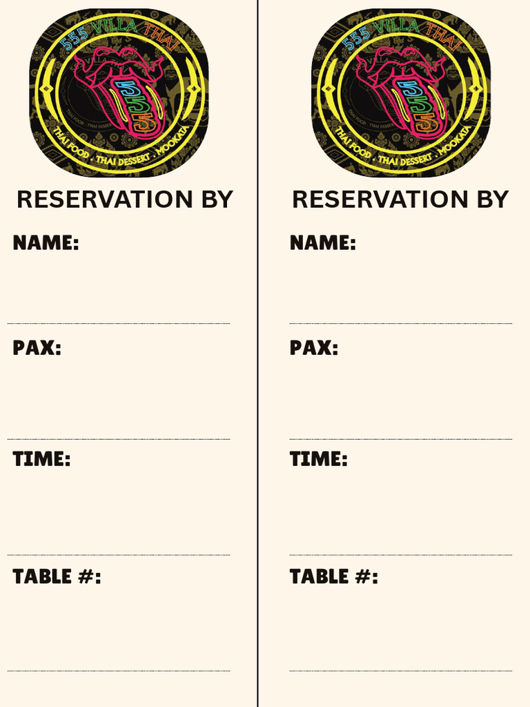 Reservation Q Card | PDF