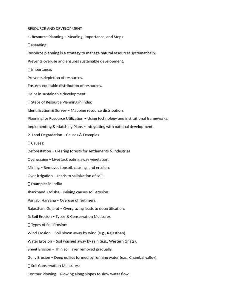 Resource Management and Conservation Strategies | PDF | Soil | Erosion