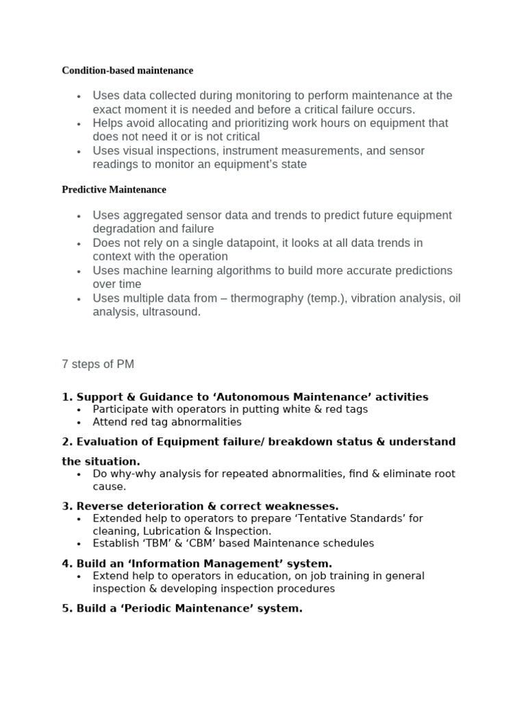 CBM and Predictive Maintenance | PDF