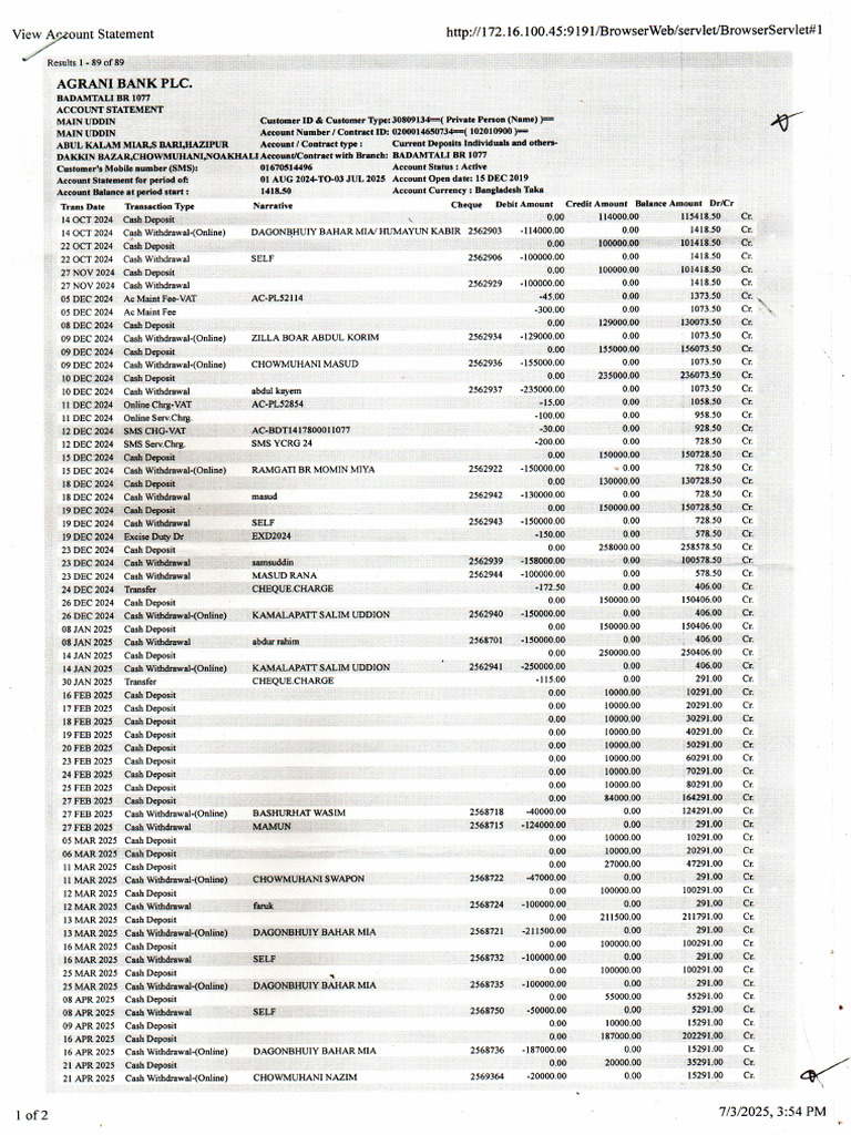 Bank Statment | PDF