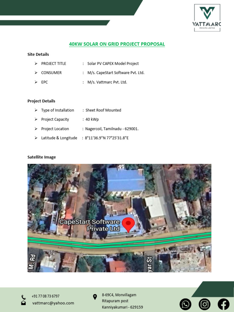 40KW On-Grid Solar Project Proposal | PDF | Renewable Energy | Electric ...