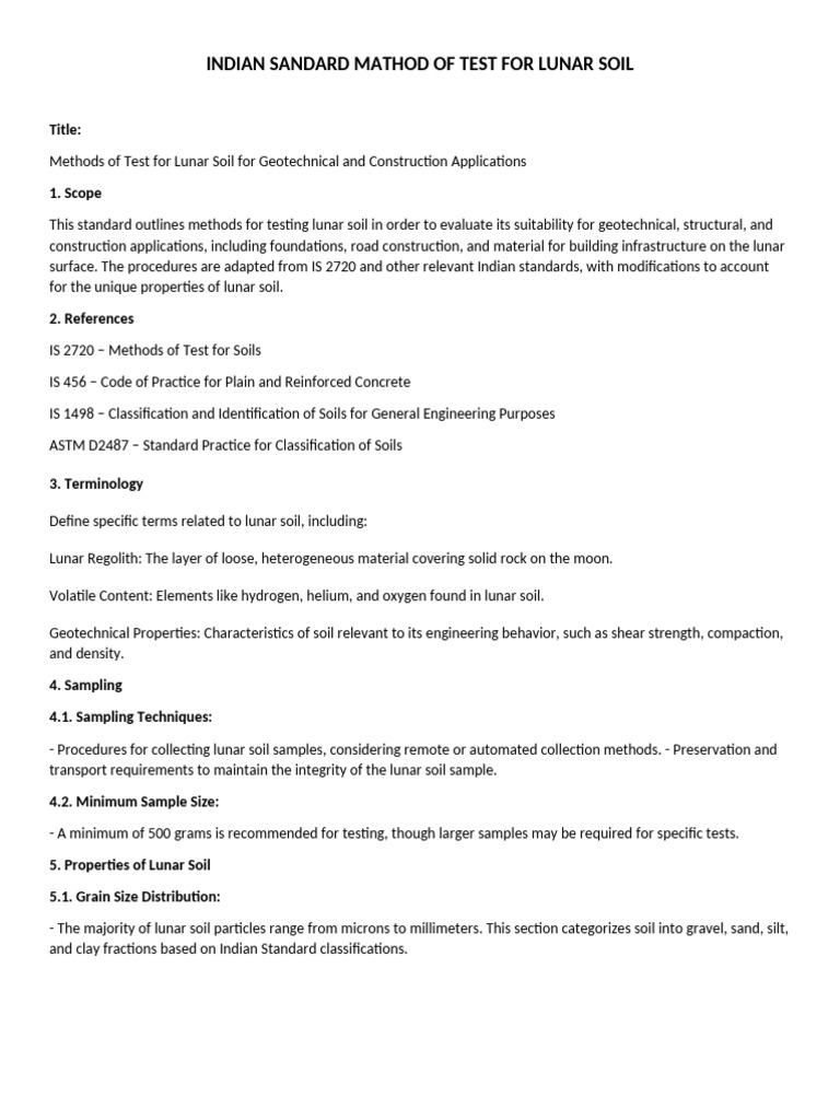 Lunar Soil Testing Methods Guide | PDF | Soil | Particle Size Distribution