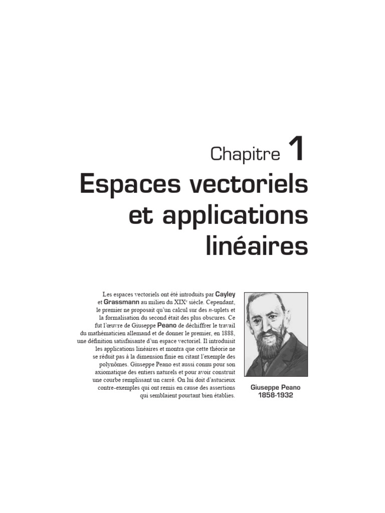 Espaces vectoriels et applications linéaires | PDF | Base (algèbre ...
