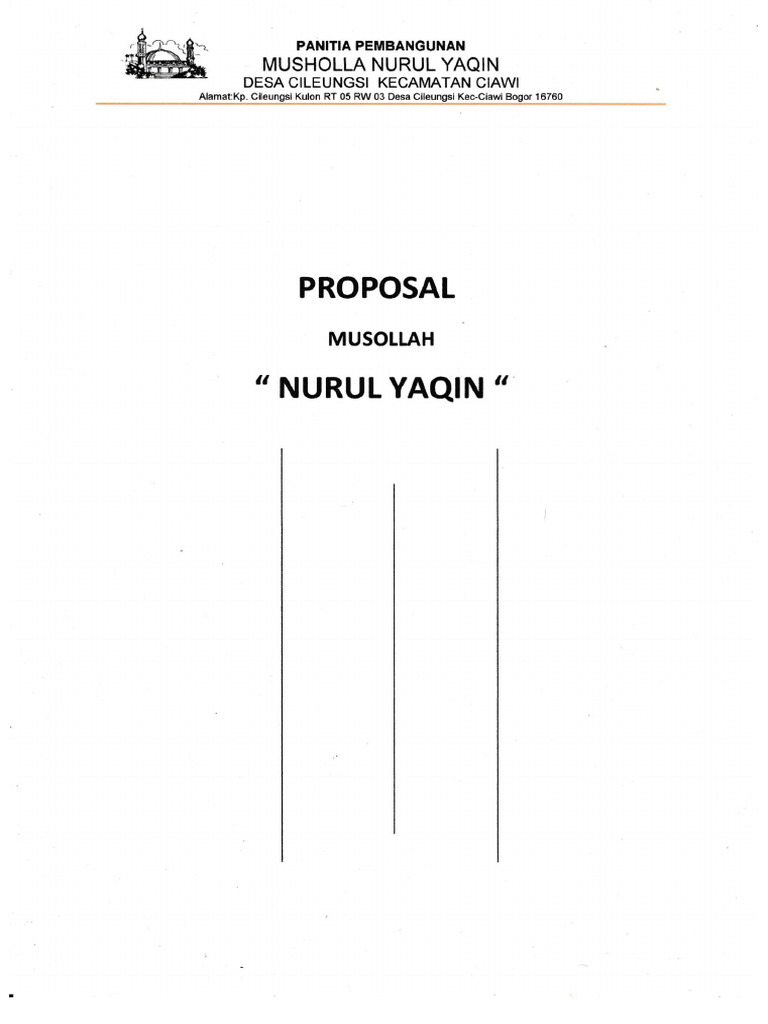 Proposal Musollah Nurul Yaqin To Koperasi | PDF